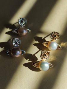 Celestial Pearl Stud Earrings