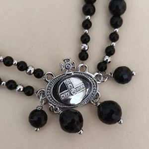 Double-Strand Black Agate Necklace