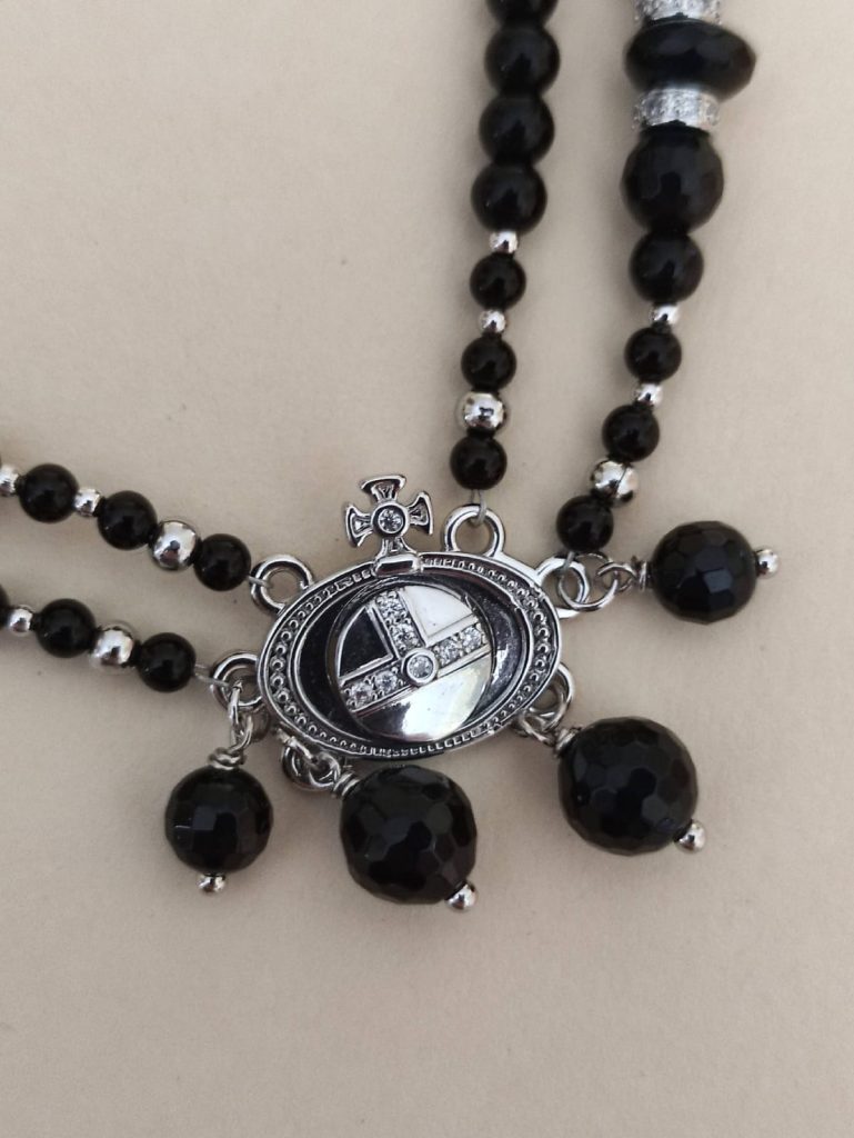 Double-Strand Black Agate Necklace