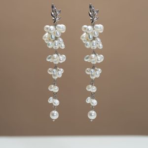 Cascade Freshwater Pearl Cluster Earrings
