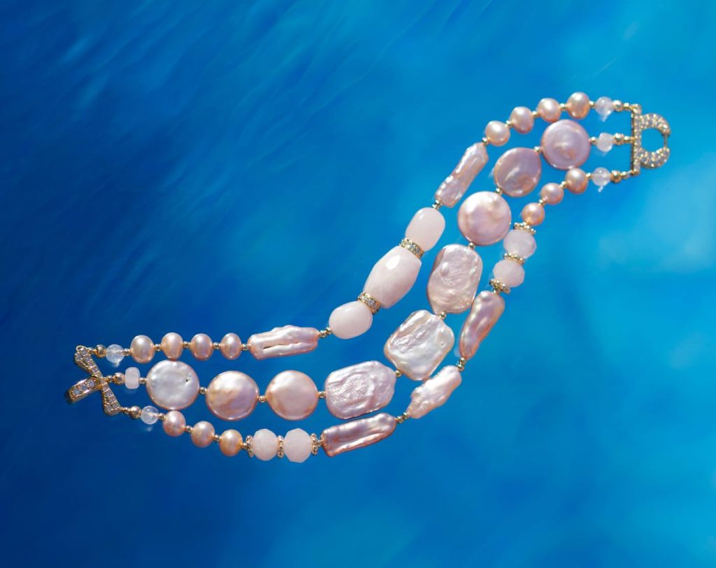 Blush Pearl Multi-Strand Statement Necklace