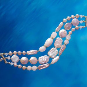 Blush Pearl Multi-Strand Statement Necklace